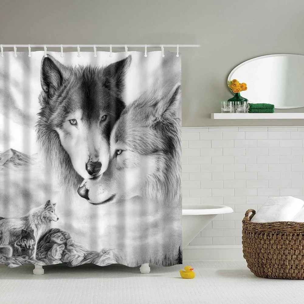 

LFH 150X180CM Shower Curtain Fabric Waterproof Home Bathroom Curtains Bear Style Bath Curtain For The Bathroom Beauty View