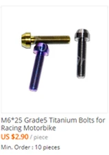Титановый болт M10 x 1,0 мм тормозной суппорт для мотоцикла, велосипеда, тормозной суппорт, кровельный винт, цветные болты Ti, винты Ti, крепежные детали, 2 шт