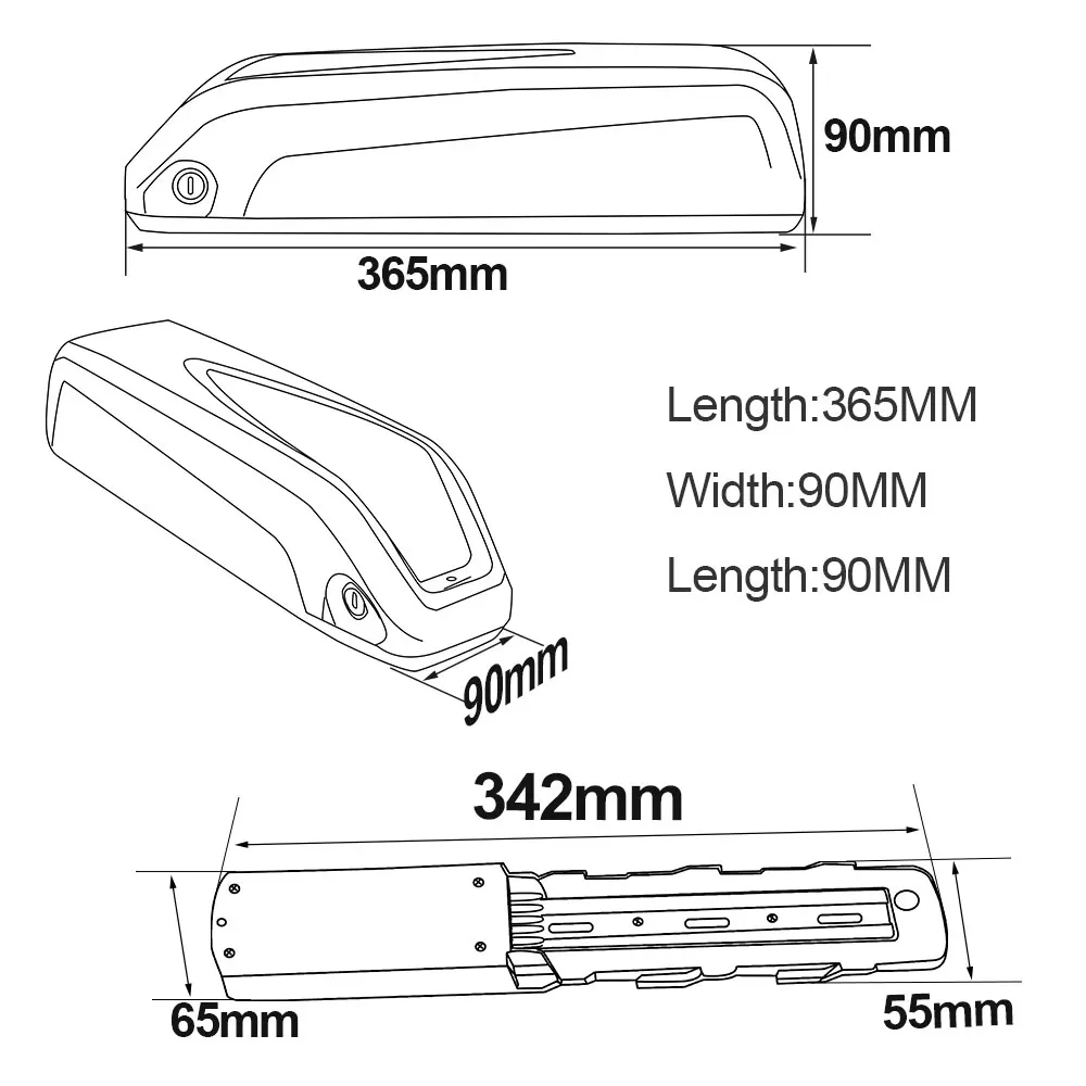 Top Hailong eBike Battery 36V 17Ah 15Ah 13Ah Samsung/LG Cell Lithium ion Batteries For 36Volt Bafang 500W BBS02 Electric Bicycle 3