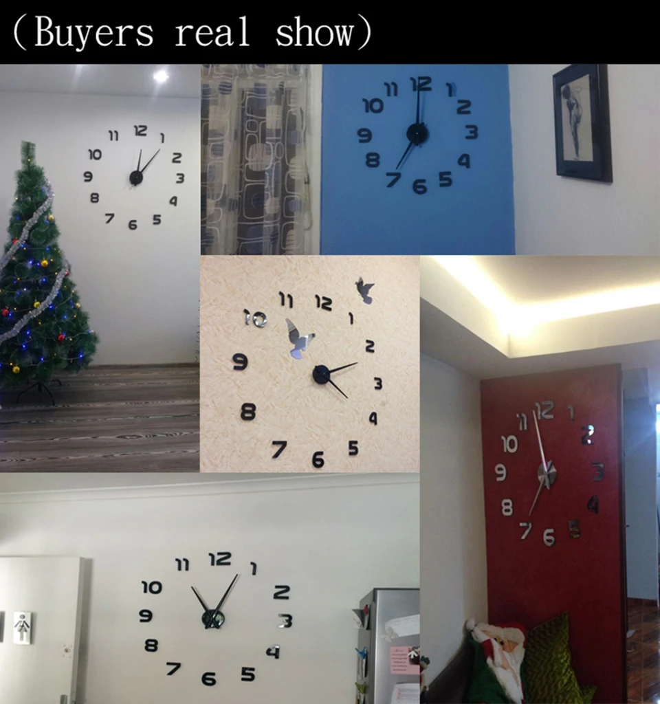 Muhsein Горячие большие настенные часы декоративные цифровые настенные часы украшение для дома часы «сделай сам» гостиная 3D настенные наклейки