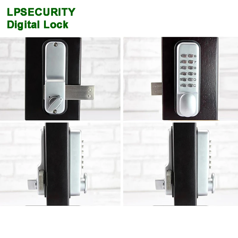 Waterproof Exterior Lock Gate opener Digital Door lock code password Mechanical Deabolt Keyless Outdoor Garden Home Wooden Door