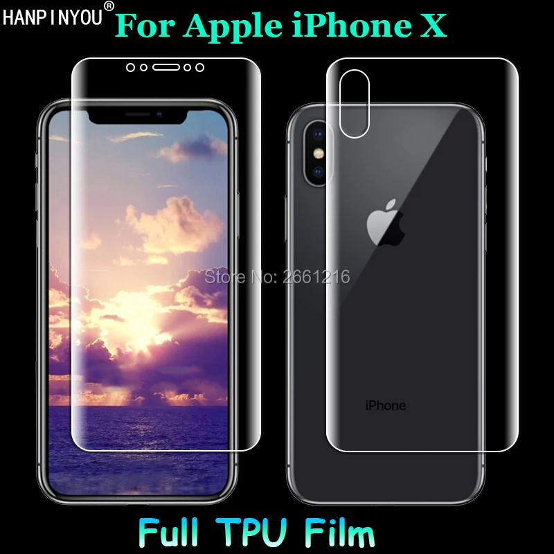 Для Apple iPhone X 5 8 &quot2 шт. = передняя + задняя тонкая полное покрытие краев до края