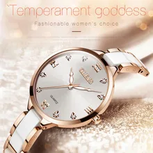 OLEVS, керамические часы, роскошные женские часы, кварцевые, римская поверхность, циферблат, женские часы, водонепроницаемые, розовое золото, наручные часы, нержавеющая сталь