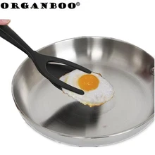 ORGANBOO-spatule Omelette en Nylon noir à haute température, 2 en 1, pour crêpes, à retourner, ustensile à œufs, 1 pièce