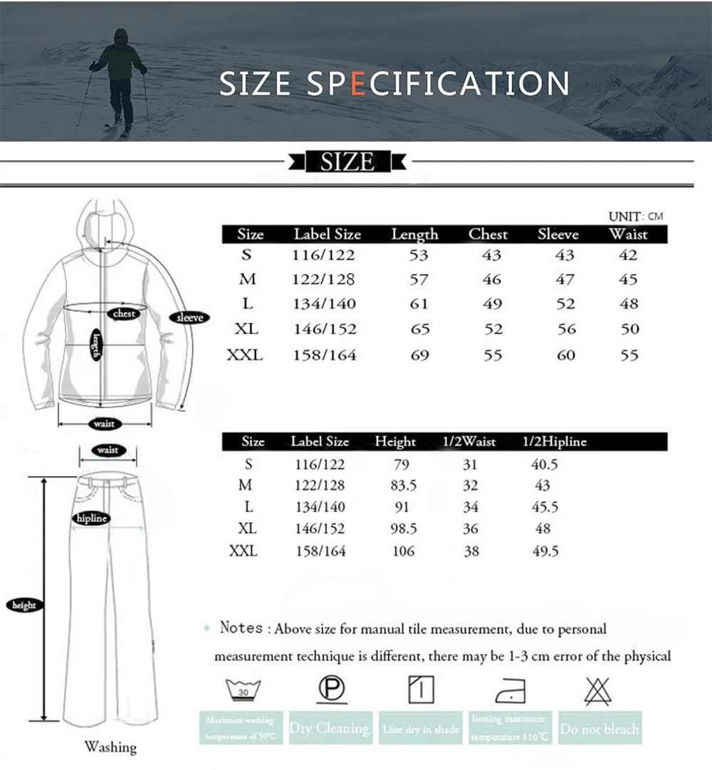 Лыжный Комплект для мальчиков с детектором; водонепроницаемая ветрозащитная Теплая Лыжная куртка; детский зимний костюм для сноуборда