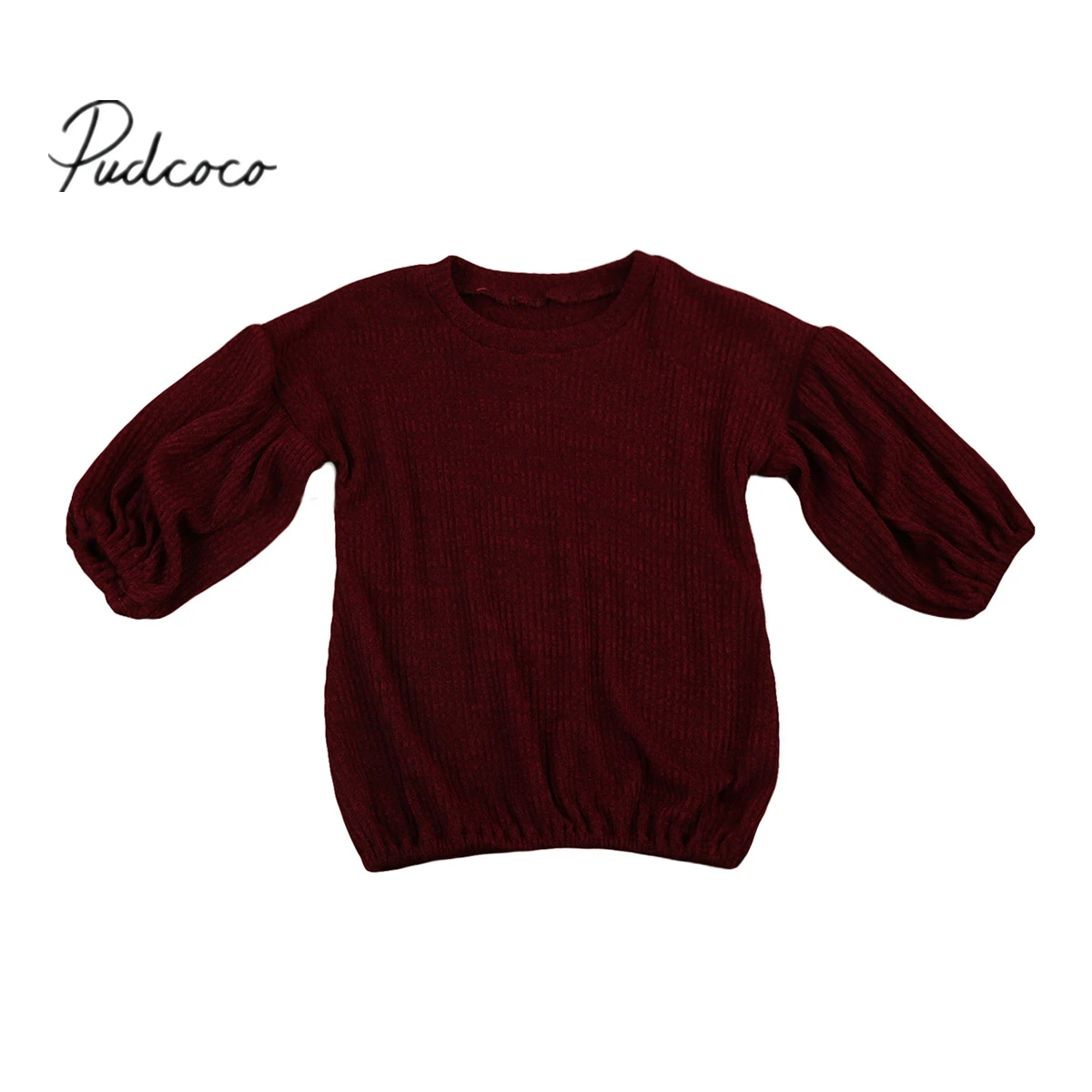 

Pudcoco Toddler Kids Baby Girls Outfits Autume Lantern Long Sleeve Sweatshirt Wine Red Sweater Tops T-shirt Coat Blouse 1-6Y