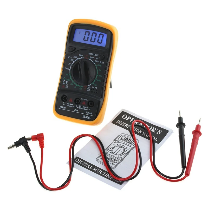 

Blue Backlight Portable Digital Multimeter for AC / DC Voltage Meter Ammeter Resistance Tester Tools