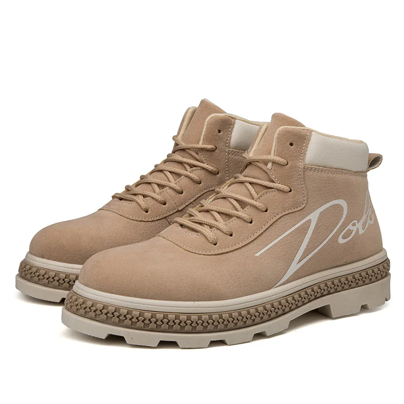 YWEEN Newest Men's Boots Lace-Up Casual Ankle Boots Man Fashion Leather Mid-Carf Shoes