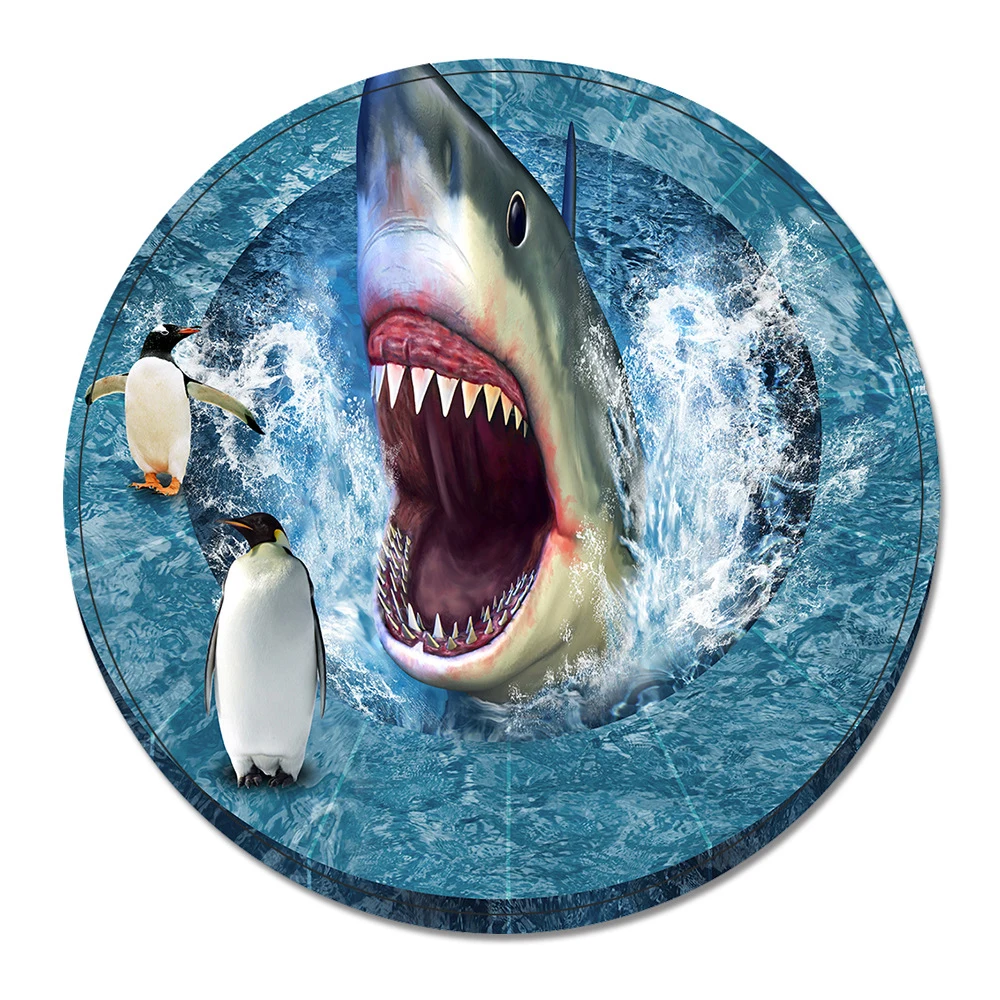 Mdct 55cm Round Cartoon Carpet Ocean Shark Sofa Floor Mdct 55cm Round Cartoon Carpet Ocean Shark Sofa Floor