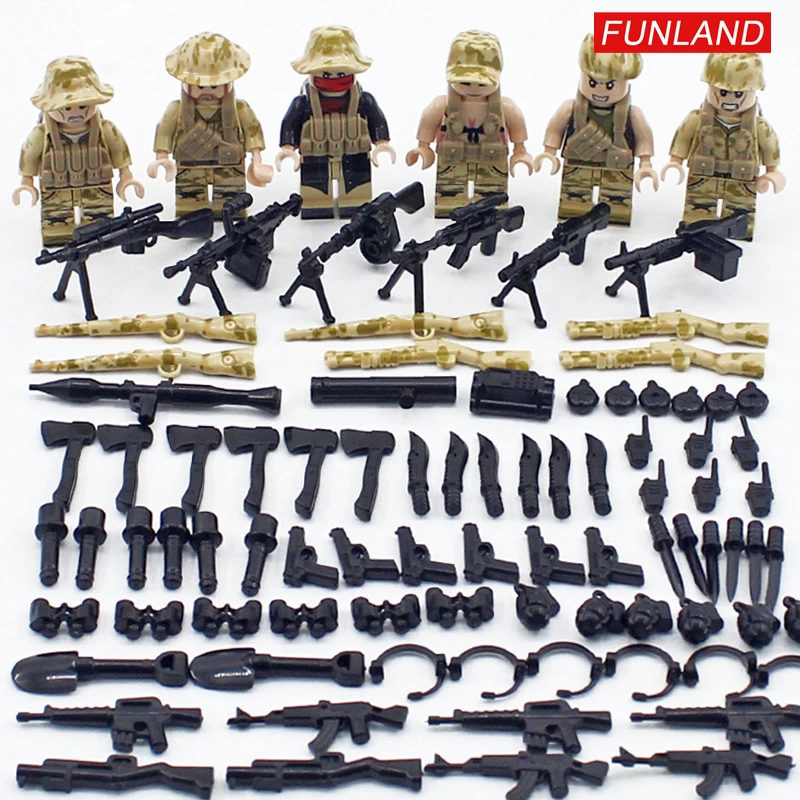 Горячие Современные Военные фигурки brickmania строительный блок Наёмник армии силы minifigs оружие Кирпичи игрушки для мальчиков подарки