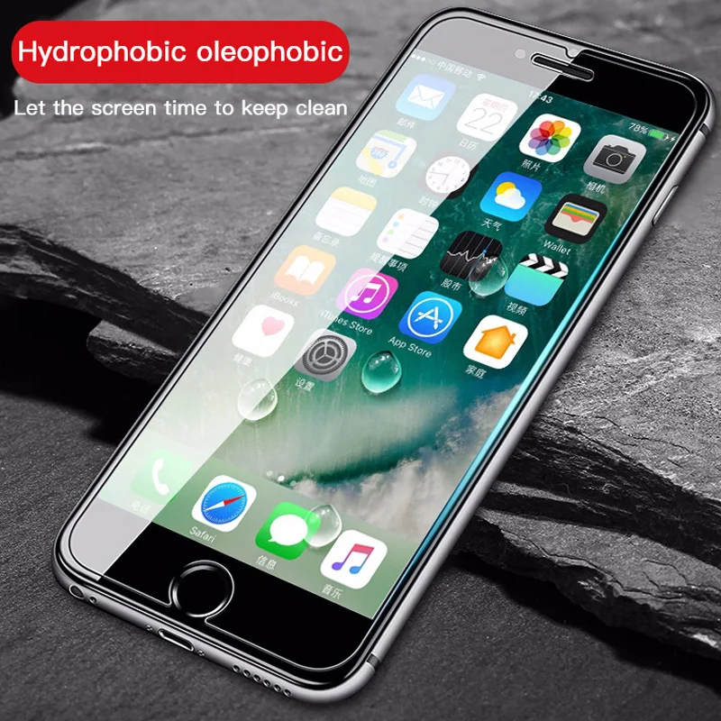 Закаленное стекло для iPhone XS XR MAX защита экрана чехол 8X7 6 6S Plus 5 5S SE 1 8 дюйма