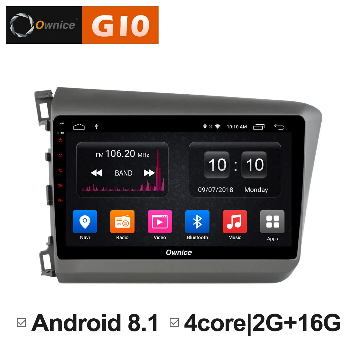 Clearance Ownice C500+ G10 Android 8.1 eight core 2GB RAM 32GB ROM Car Radio player GPS For Honda Civic 2011 - 2015 Support 4G DAB+ DVD 1