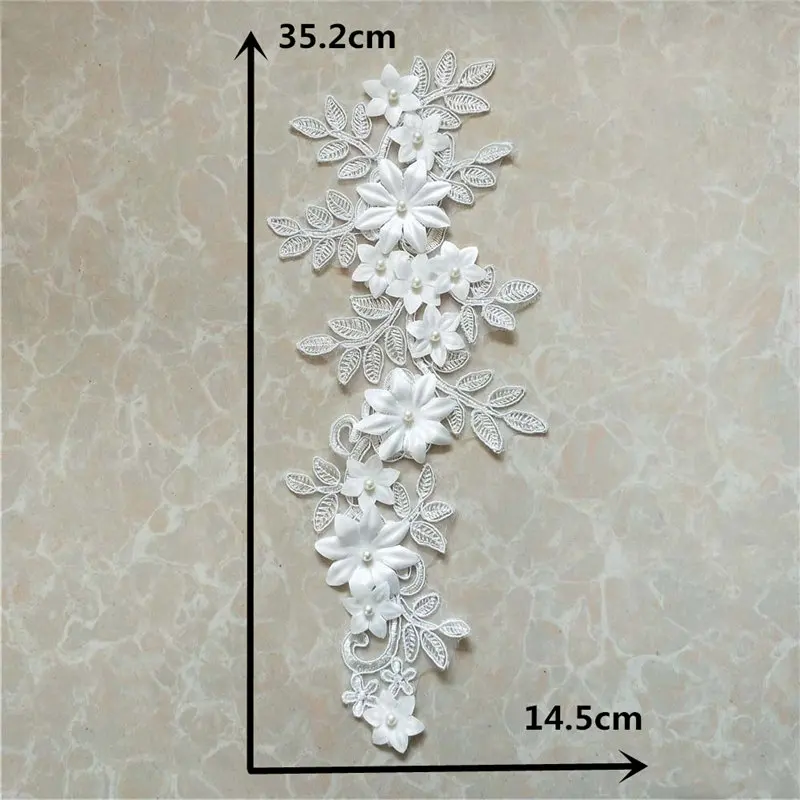 Новое поступление 3D цветок Жемчуг белый кружевной воротник высокое качество швейная ткань аксессуары Принадлежности для декора ремесло аппликационный костюм - Цвет: YL1144