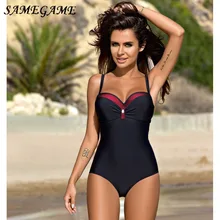 SAMEGAME, сдельный купальник,, сексуальная одежда для плавания, женский купальник, купальник, Винтажная летняя пляжная одежда, с принтом, бандаж, монокини, купальник