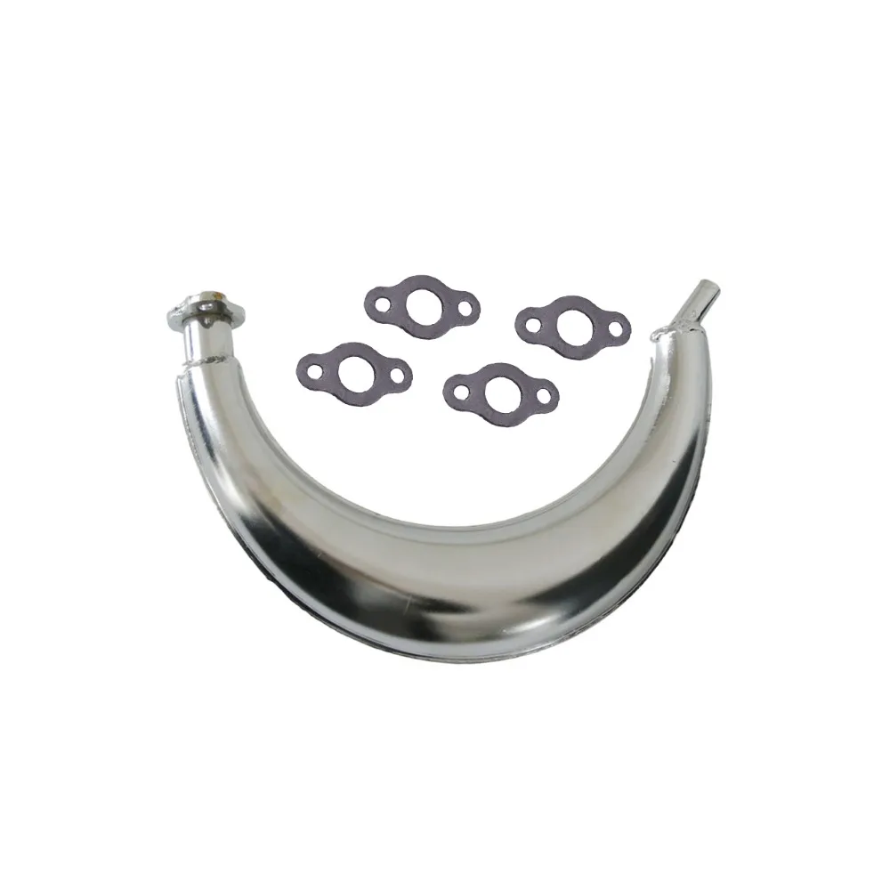 

Half Moon Muffle Exhaust Pipe&4xGasket Set For 66/80cc Engine Motorized Bicycle