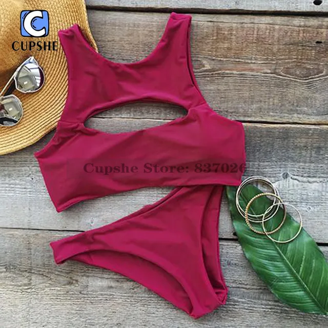 Buy Cupshe Hot As Hell Cutout Tank Bikini Set Women