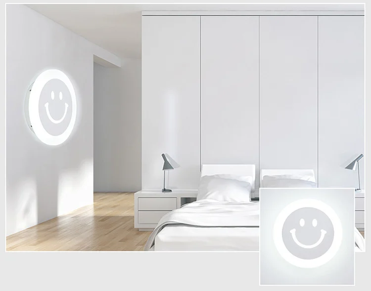 DE.SOUL Wall Lamps Smile Face Wall Lamps 12W 7W Acrylic Wall Sconce Kids Cartoon Bed Room Bedside Aisle Creative Wall Sconce_03