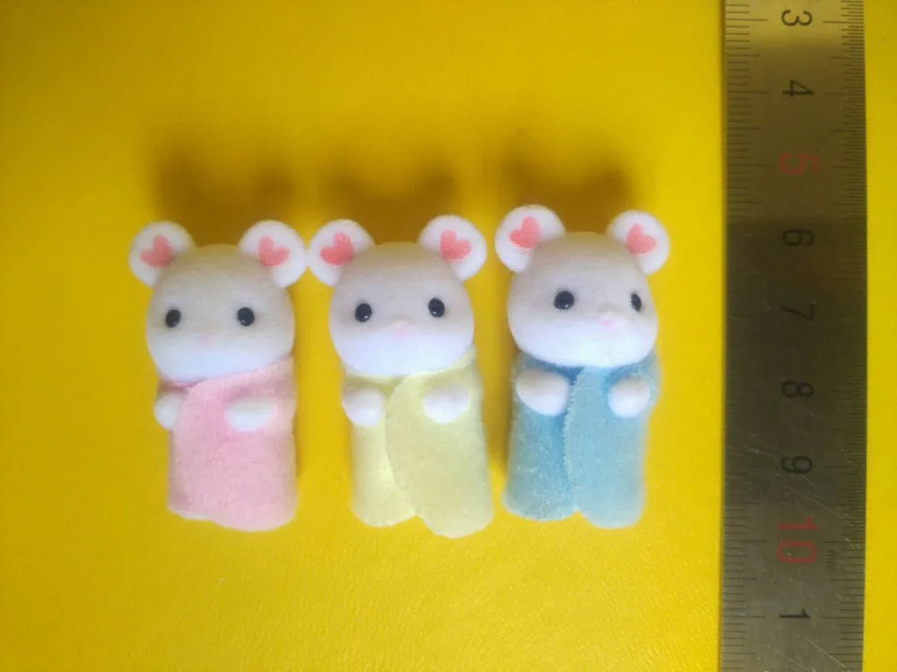 

Mouse Baby Triplets Sylvanian Family Figures Anime Cartoon figures funny lovely Child gift