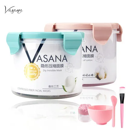 

VASANA 50pcs/box Compressed Silk Face Mask Women Beauty DIY Disposable Mask Paper Natural Skin Care Wrapped Masks DIY Mask
