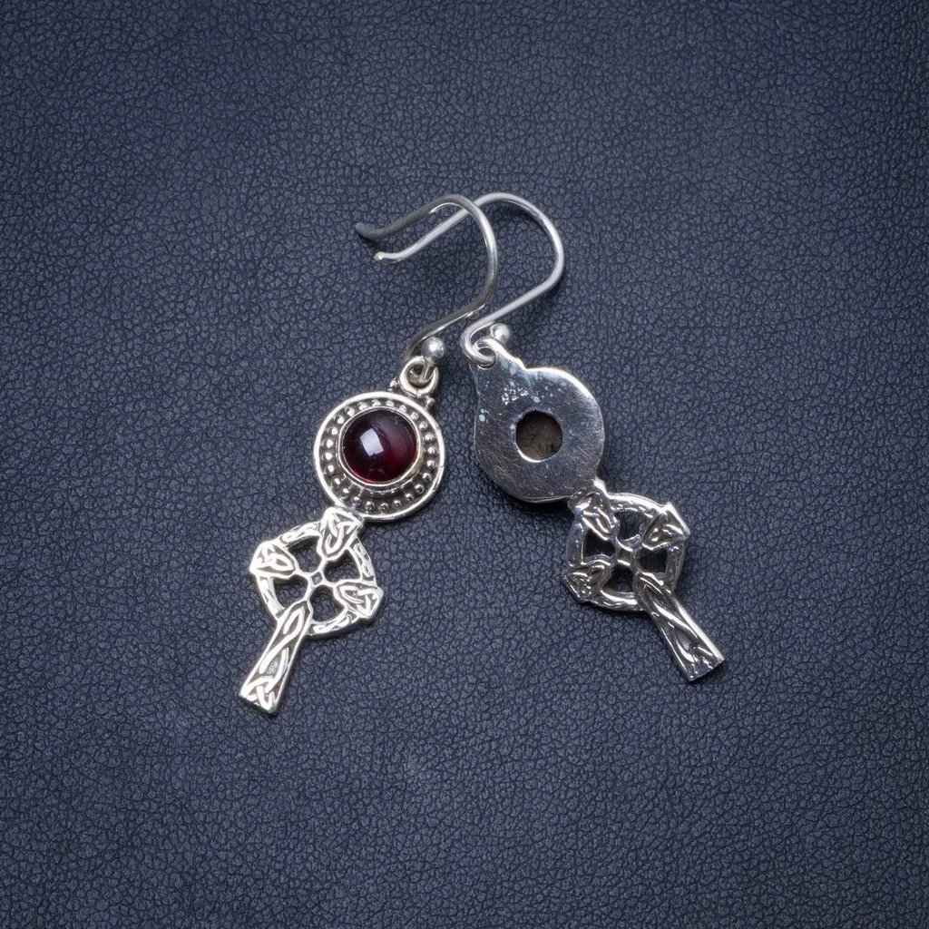 

Natural Amethyst Handmade Unique 925 Sterling Silver Earrings 1.75" Y0535
