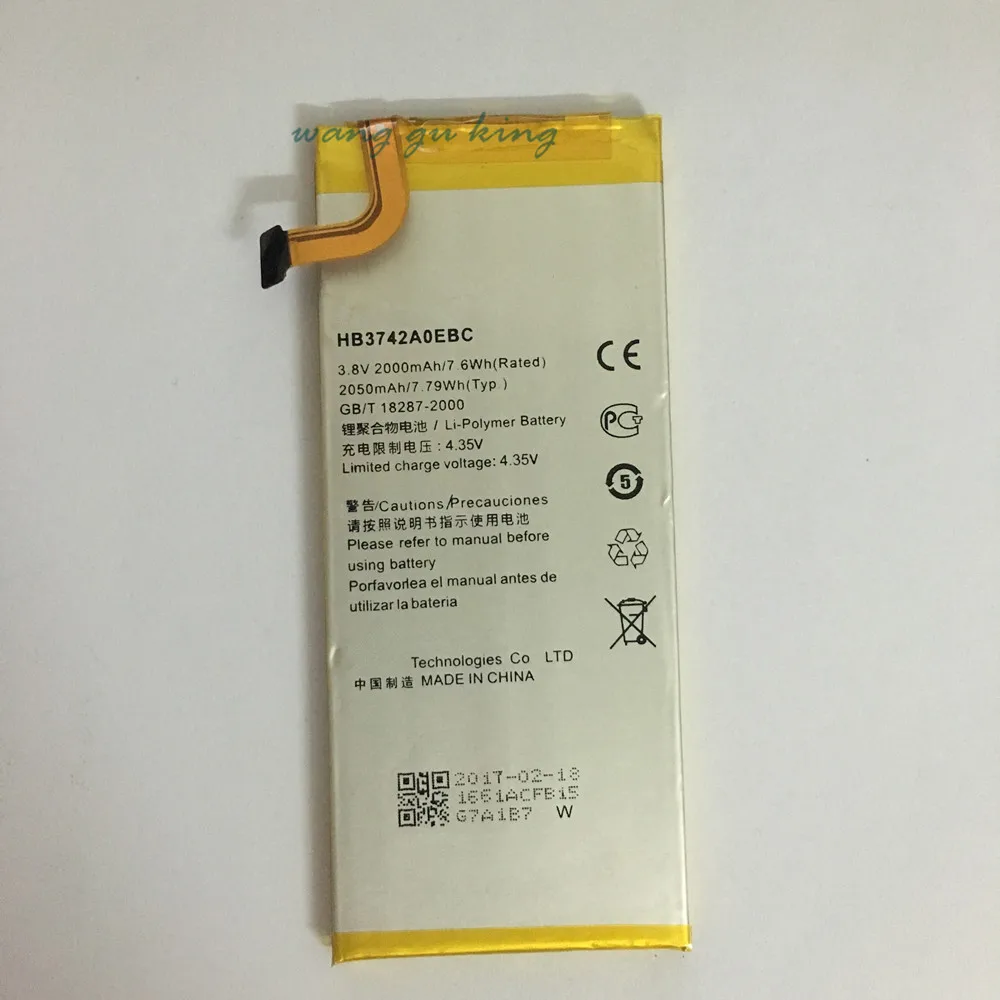

100% Original Backup 2000mAh HB3742AOEBC Battery For Huawei Ascend P6 Smart HB3742A0EBC Mobile Phone + + Tracking Number