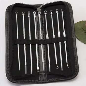 

9pcs Stainless Steel Powder Acupuncture Double Head Teasing Acne Sore Needle To Blackhead Beauty Kit Performance Acne Pustules