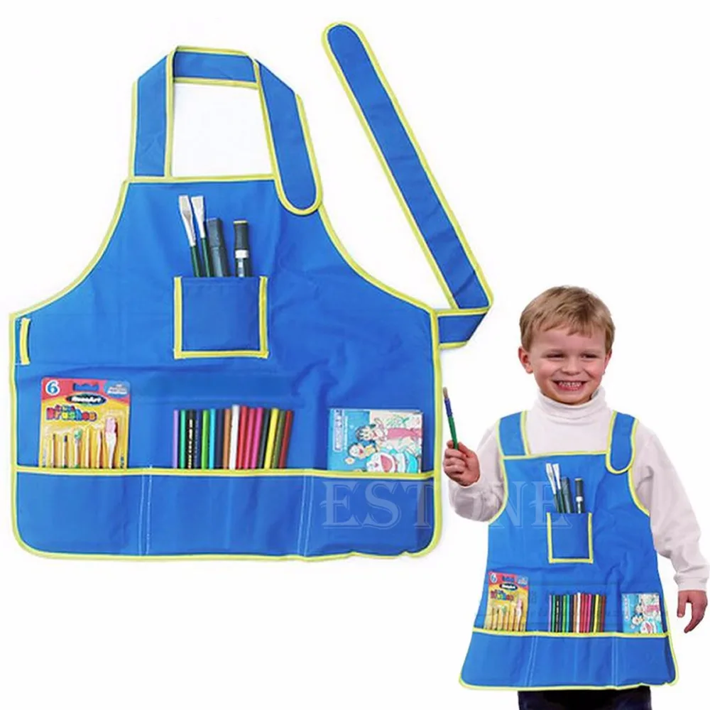 Children's Craft Apron Smock with 4 Pockets for Painting