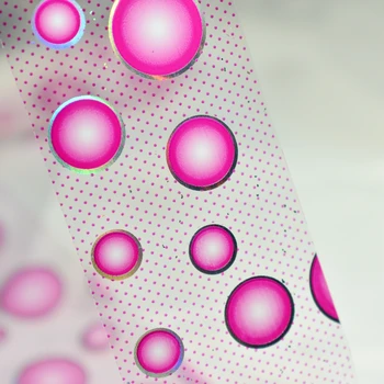 

Nail Art Wholesaler Easy DIY Nail art Product Nail Glue Transfer Foil Purple White Mix Size Round Dot YC426