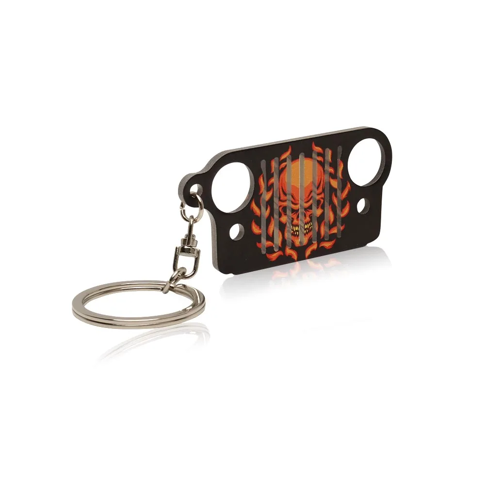 3 стиля Красный X/Fire/Hammer подарок на Хэллоуин 3D Панк Череп из цинкового сплава брелок ключи цепочки ключи кольца подарок для Jeep Lover