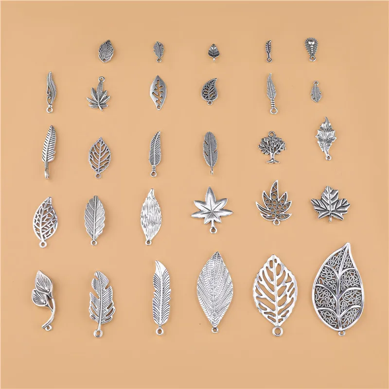 

Wholesale Multiple Styles Ancient Silver Leaves Charms Pendant for Women And Men DIY Jewelry Making Accessories Handmade Crafts