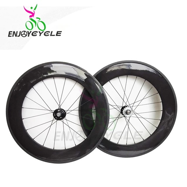 carbon fixed gear wheelset 88mm wheelset 3k glossy clincher fixie gear wheels full carbon