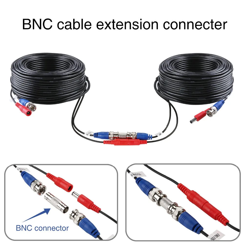 ANNKE 4X100ft 30 м для камеры наблюдения Мощность Кабель BNC провод RCA для видеонаблюдения Камера и DVR в CCTV Системы наблюдения кабели