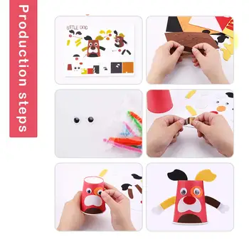 DIY Handmade Art Kits for Kids Toddler Paper Craft Art Kit DIY Handmade Paper Cups 12pcs Learning Educational Toys for Toddlers 2