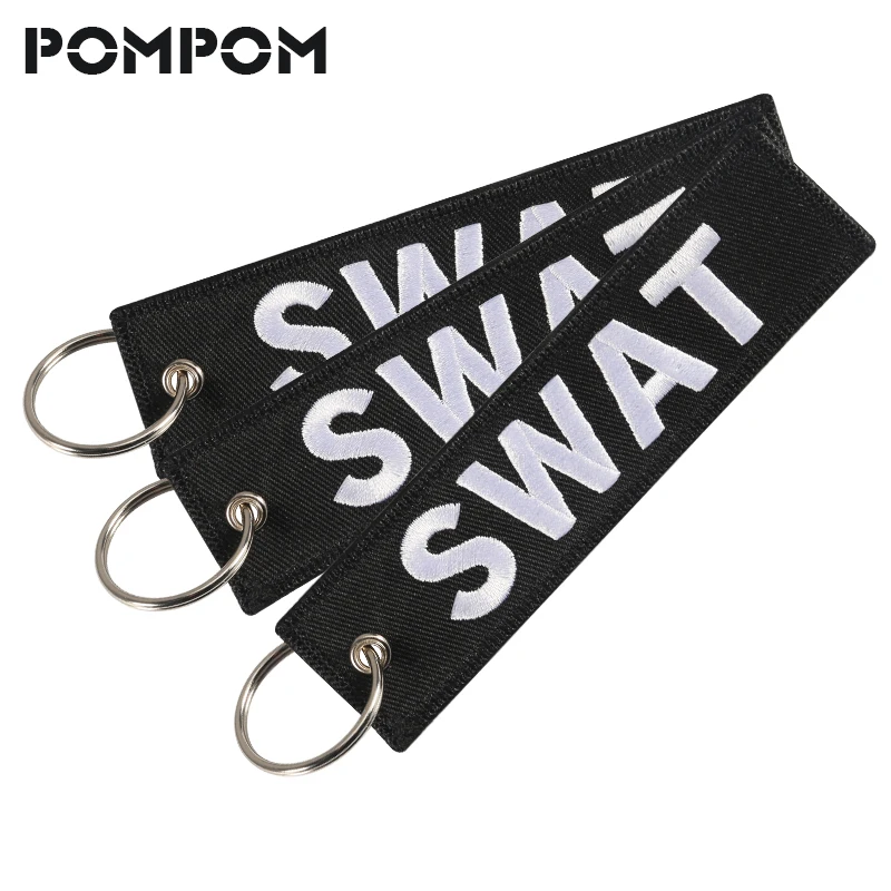POMPOM 3PC Swat брелки для мотоциклистов и автомобилей стежка OEM ткань 12 5x3 см брелок