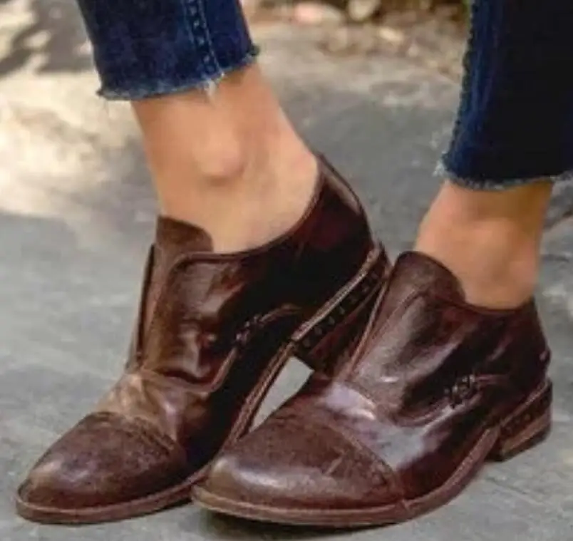 

Women Flats Casual Shoes Zapatos Mujer Woman Ladies Slip On Footwear Vintage Loafer Luxury PU Leather Sapato Chaussure TA1186