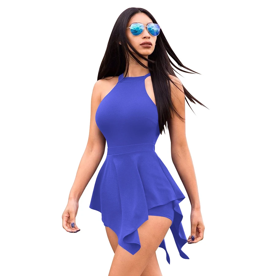 

Sexy Halter Sleeveless Mini Dress Women Summer Casual Off Shoulder Dresses Strapless Ladies Tight Korean Party Dresses Vestidos