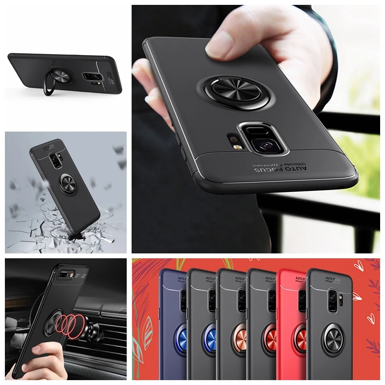 

Phone Case On For Samsung Galaxy S8 S9 Plus Note 8 9 J2 Prime J3 J5 J7 Pro 2017 J3 J6 J8 A6 Plus 2018 Cover Soft Finger Ring