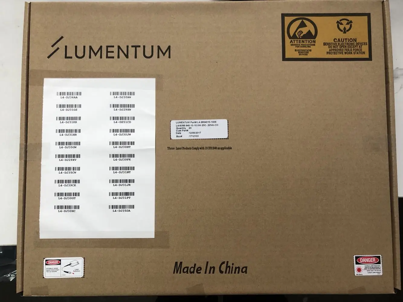 LUMENTUM 915 940nm10W JDSU L4-9894010-10DE L4-DJ34AA лазерный диод насоса