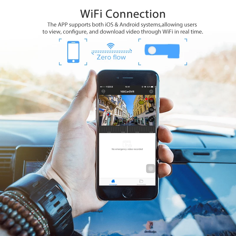 Мини видеорегистратор с Wi Fi беспроводным управлением через