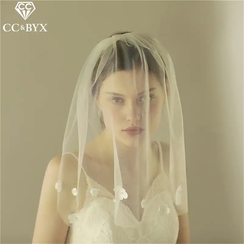 Cc Wedding Bridal Veil Short Soft Hair Accessories For Brides