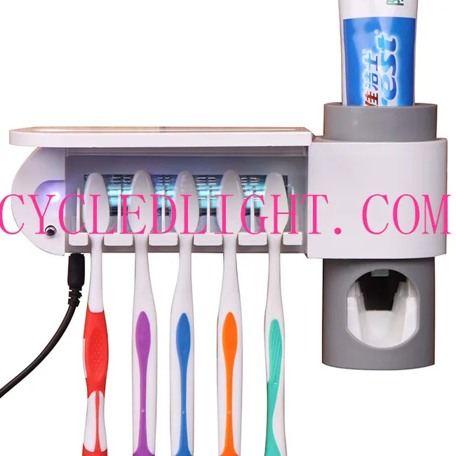 Uv toothbrush Cleaner Sanitizer sterilizer holder squeeze toothpaste device box Oral Care Free shipping |