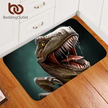 Постельные принадлежности Outlet Коврик для двери с динозавром Юрский ковер для мальчиков 3D животный принт коврики для ванной комнаты тираннозавр зуб коврики Нескользящие 50x80 см