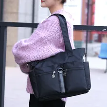 Женская модная одноцветная нейлоновая сумка через плечо на молнии, водонепроницаемые сумки Bolso De Mano Mujer HW