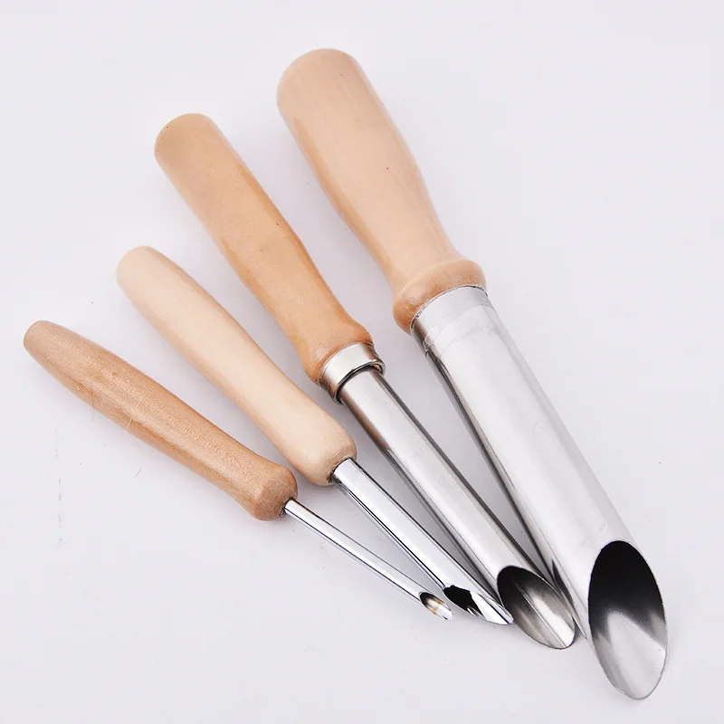 4PCS Semi Round Hole Cutters Pottery Clay Ceramic Tools For Drilling &Sculpture 