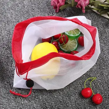 

15pcs Reusable Mesh Produce Bags Washable Eco Friendly Pouch Bag For Grocery Shopping Storage Fruit Vegetable Toys Sundries