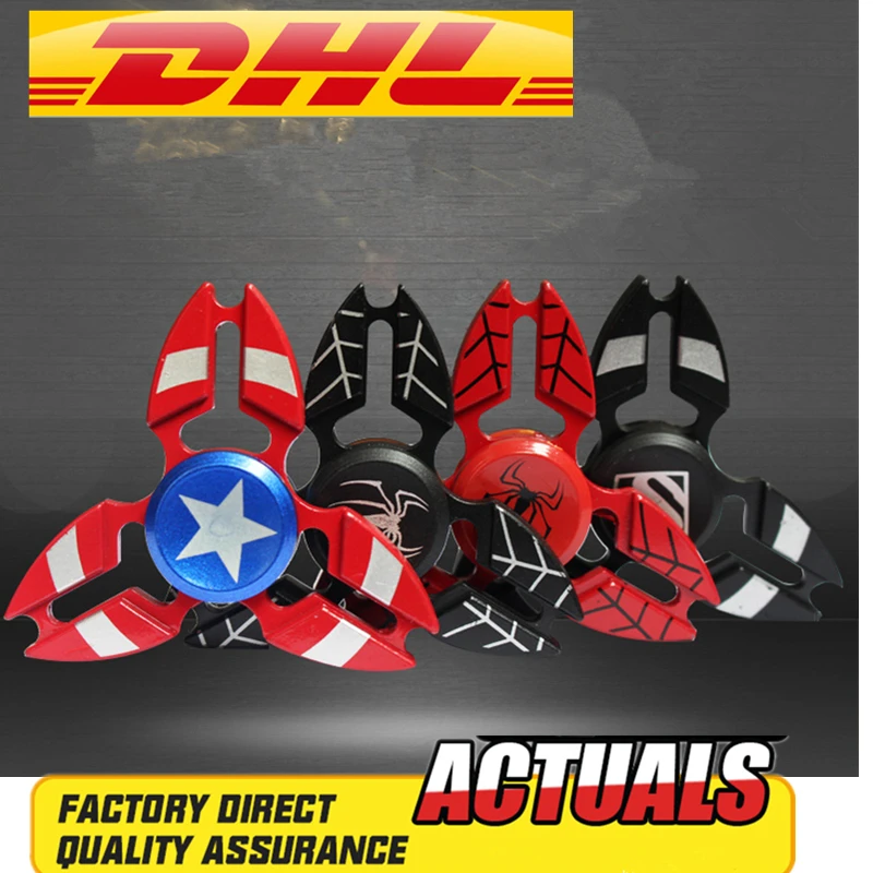 

50pcs/lot The Avengers Captain America Fidget Spinner Metal Hand Spinner Alloy Finger Spinner Tri Spiner  Top Spinner Toy Marvel