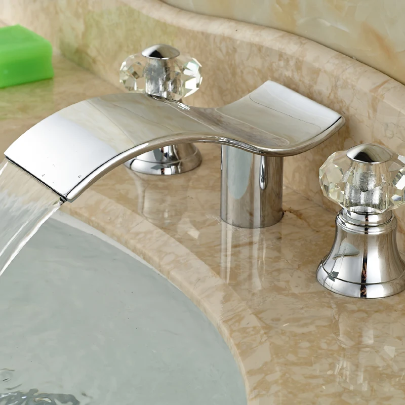 Unique Water Spout Design Chrome Polished with Dual Crystal Holders