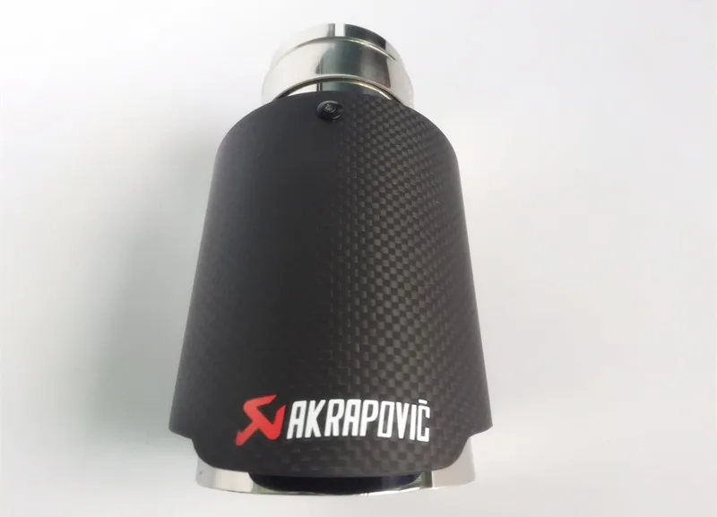 1 шт. AKRAPOVIC углеродное волокно+ нержавеющая сталь выхлопная труба глушитель матовый черный выхлопной наконечник