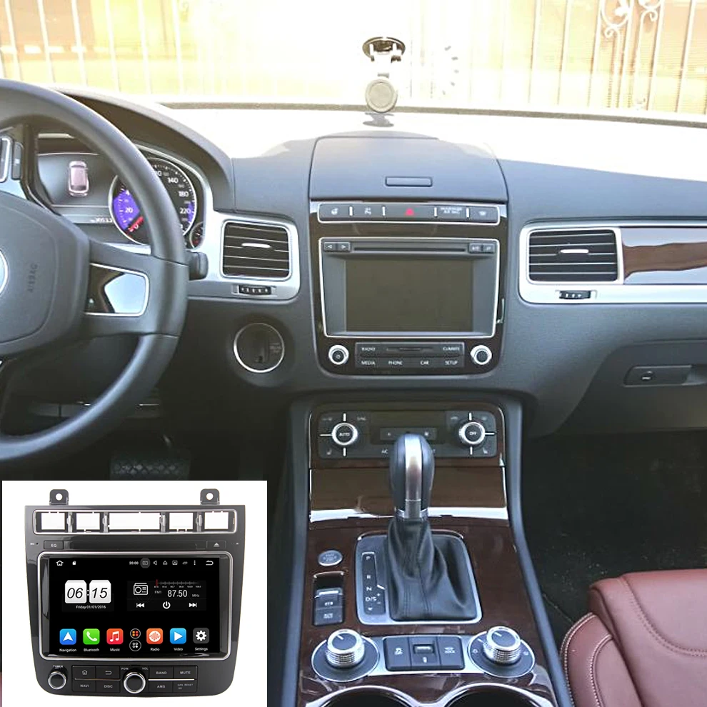 Best 2 Din Android 8.0 Octa Core Car DVD Player for VW Touareg 2011 2012 2013 2014 GPS Navi Multimedia Radio Stereo Head Unit 1