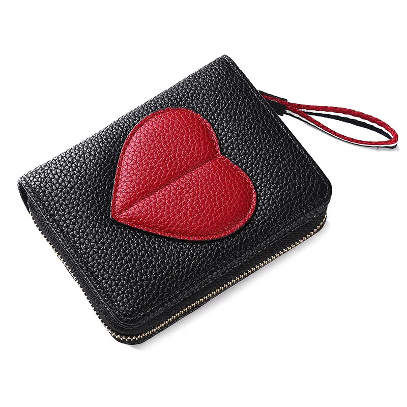 

Sweet Love Cartoon Mini Small Women Wallet Hign Capacity Purse Pu Leather Female Card Holder Zipper Coin Purse Wallet Money Bags